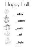 Happy Fall! Coloring Page