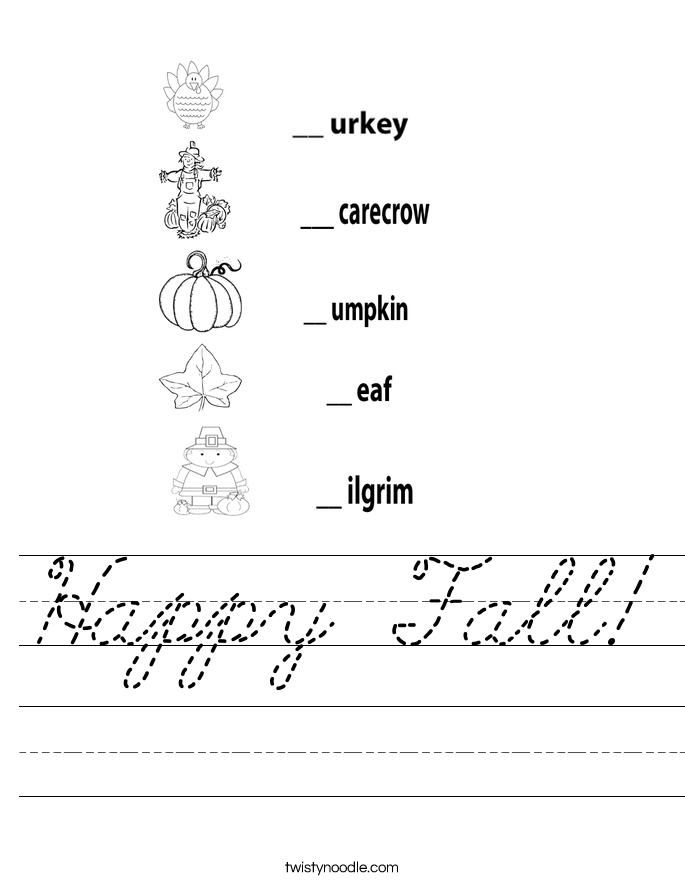 Happy Fall! Worksheet