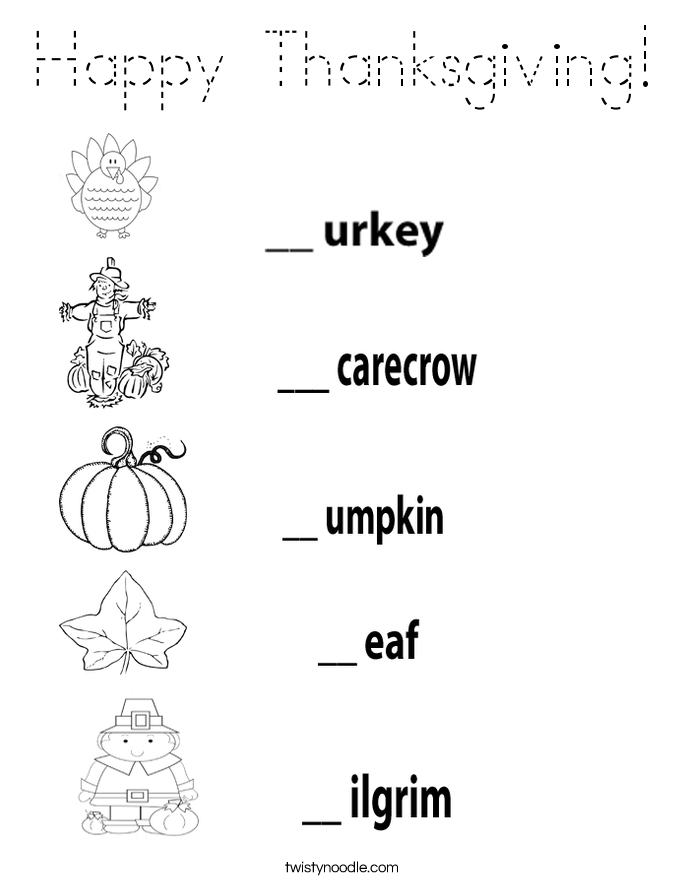 Happy Thanksgiving! Coloring Page