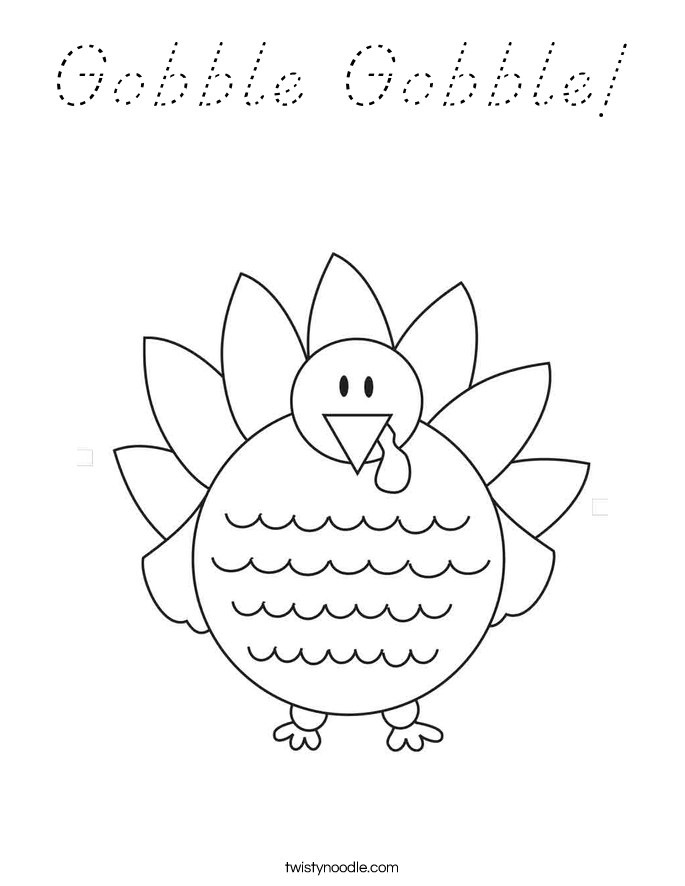 Gobble Gobble! Coloring Page