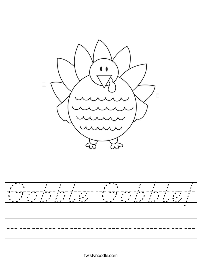 Gobble Gobble! Worksheet