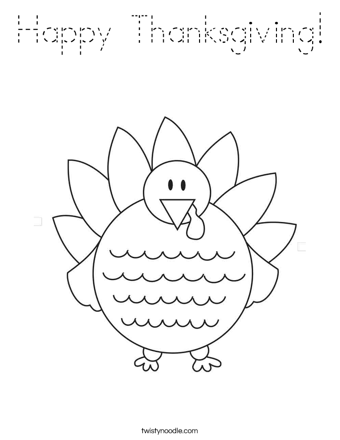 Happy Thanksgiving! Coloring Page