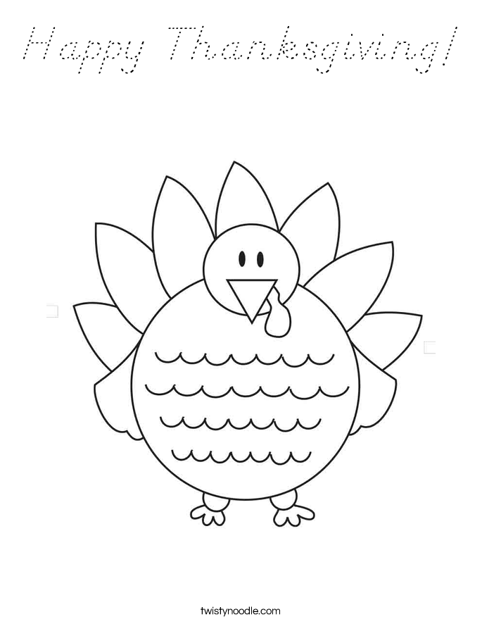 Happy Thanksgiving! Coloring Page