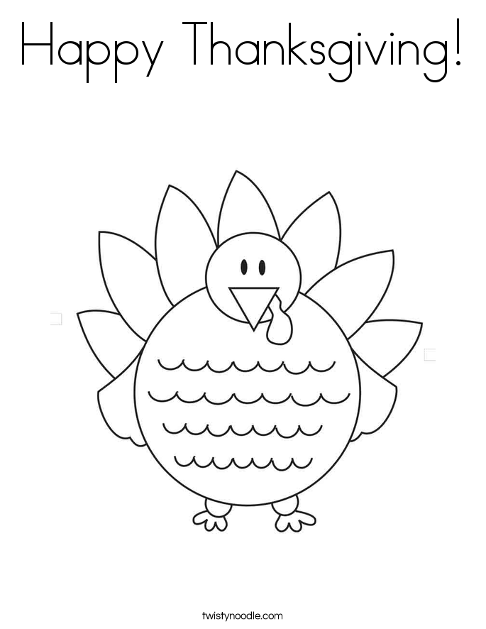 Happy Thanksgiving! Coloring Page