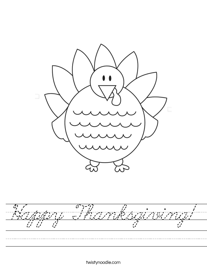 Happy Thanksgiving! Worksheet