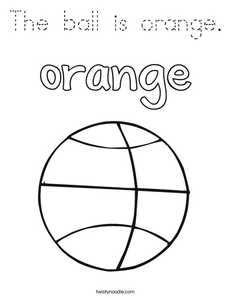 The ball is orange. Coloring Page