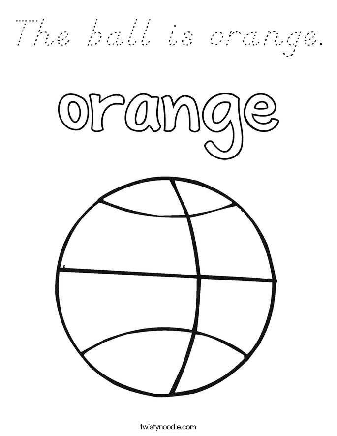 The ball is orange. Coloring Page