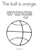 The ball is orange Coloring Page