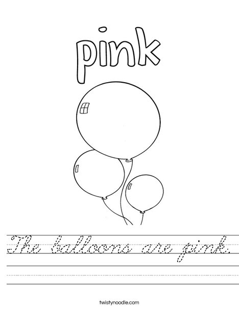 The balloons are pink. Worksheet