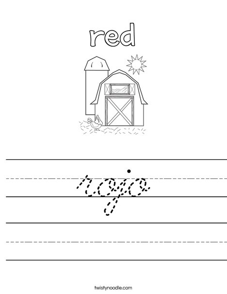 The barn is red. Worksheet