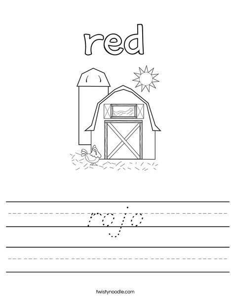 The barn is red. Worksheet