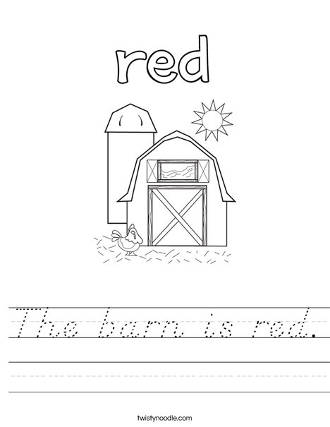The barn is red. Worksheet