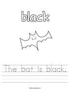 The bat is black Handwriting Sheet