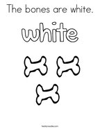The bones are white Coloring Page