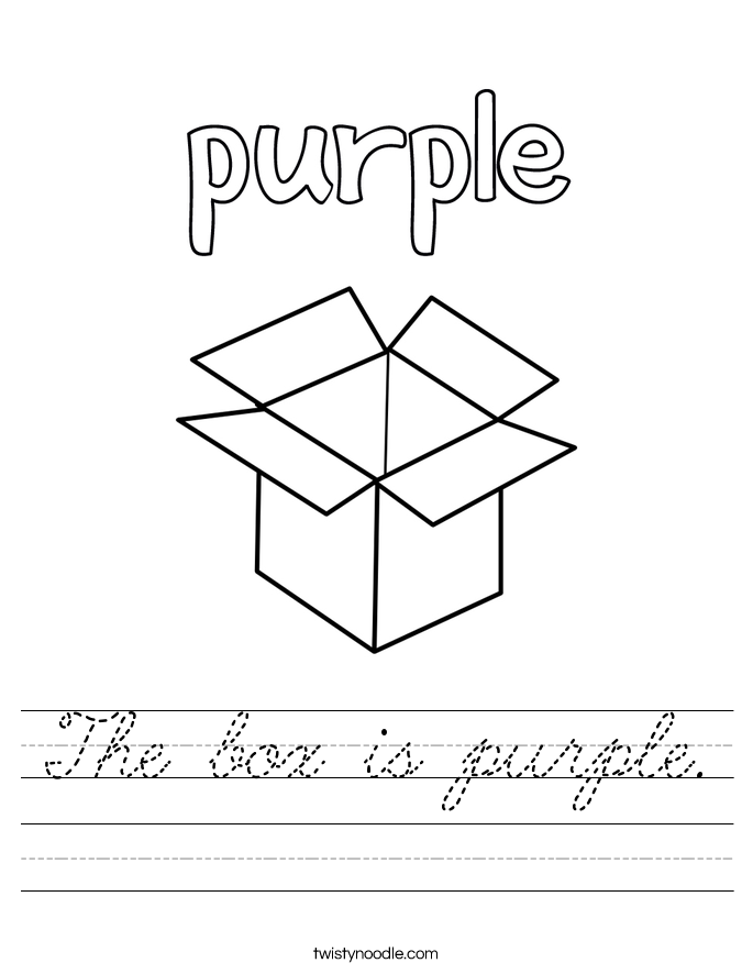 The box is purple. Worksheet