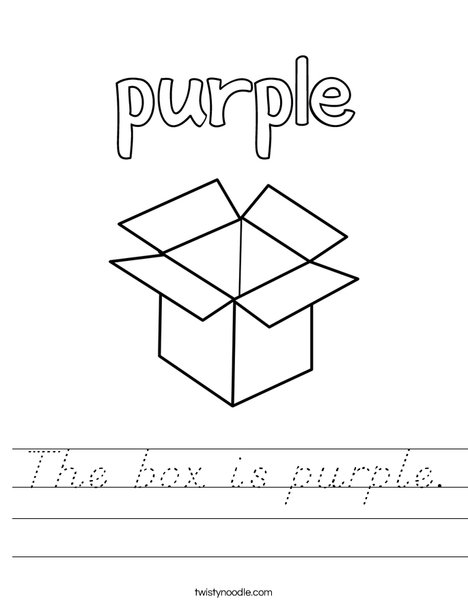 The box is purple. Worksheet