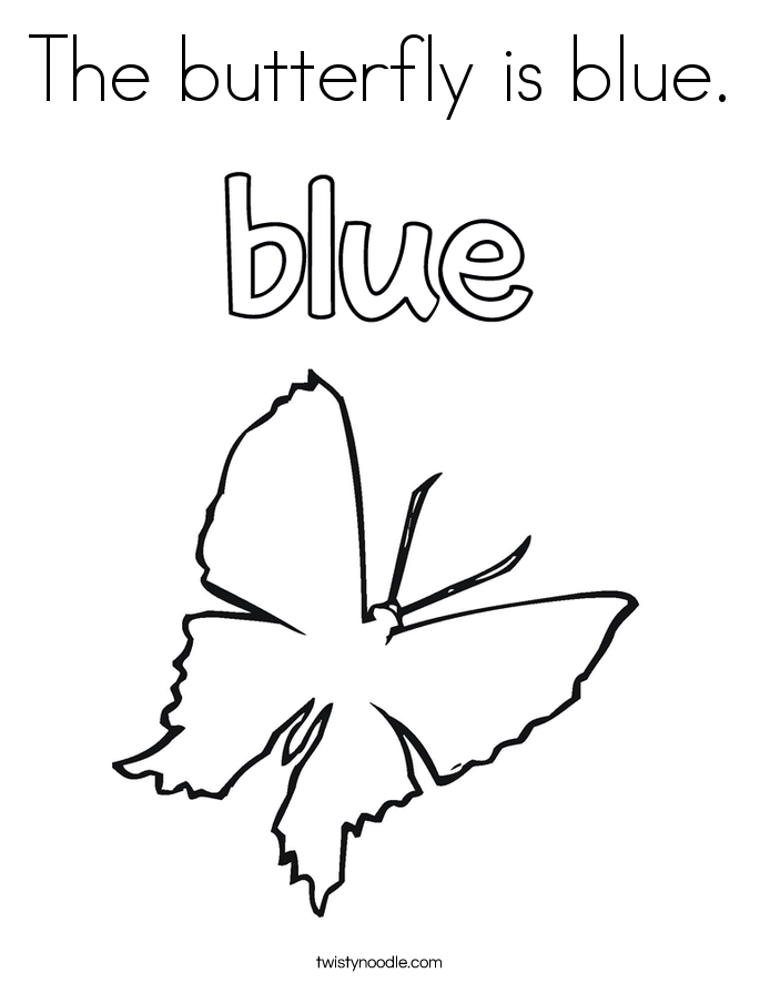 Blue Coloring Sheet Coloring Pages - The Butterfly Is Blue 7 Coloring Page 