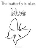 The butterfly is blue Coloring Page