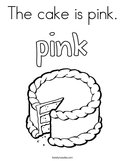 The cake is pink Coloring Page