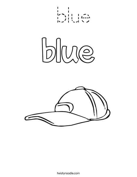 The cap is blue. Coloring Page