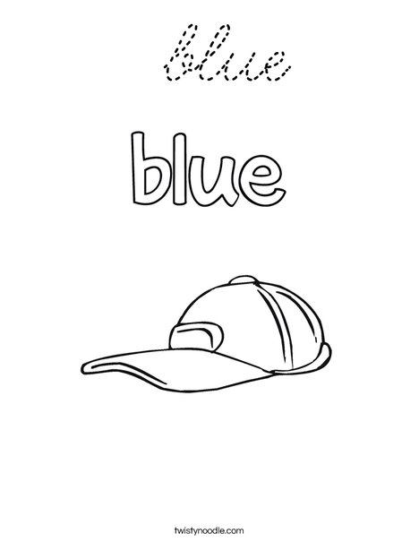 The cap is blue. Coloring Page