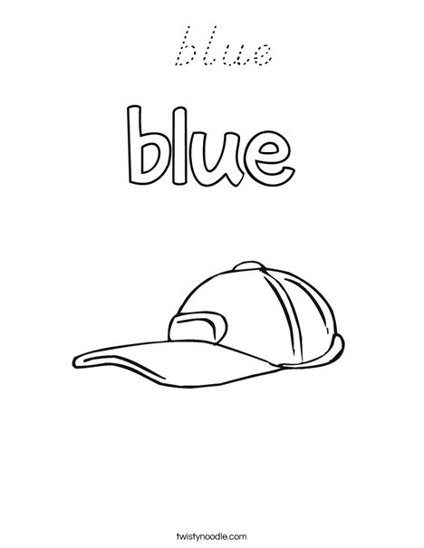 The cap is blue. Coloring Page