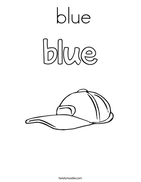 The cap is blue. Coloring Page