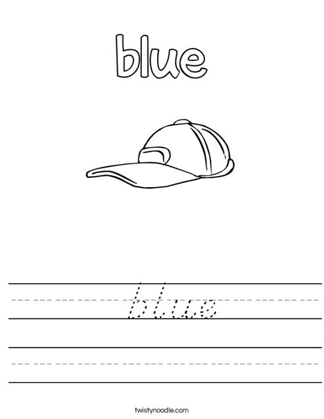The cap is blue. Worksheet