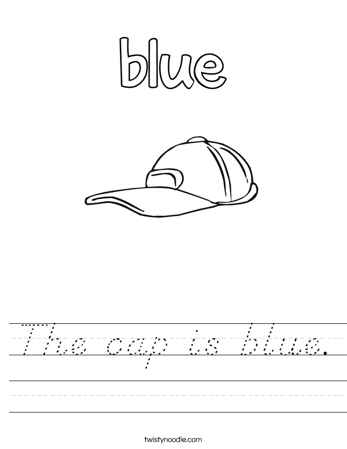The cap is blue. Worksheet