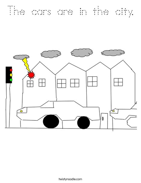 The Cars in the city Coloring Page