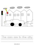The cars are in the city. Worksheet