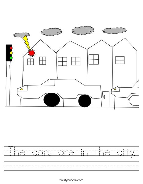 The Cars in the city Worksheet