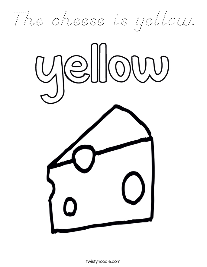 The cheese is yellow. Coloring Page