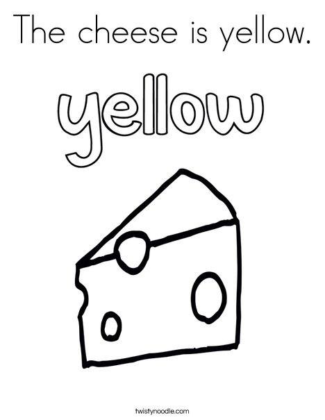 The cheese is yellow. Coloring Page