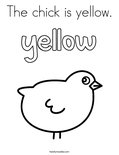 The chick is yellow. Coloring Page