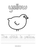 The chick is yellow. Worksheet