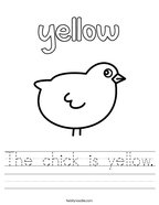 The chick is yellow Handwriting Sheet