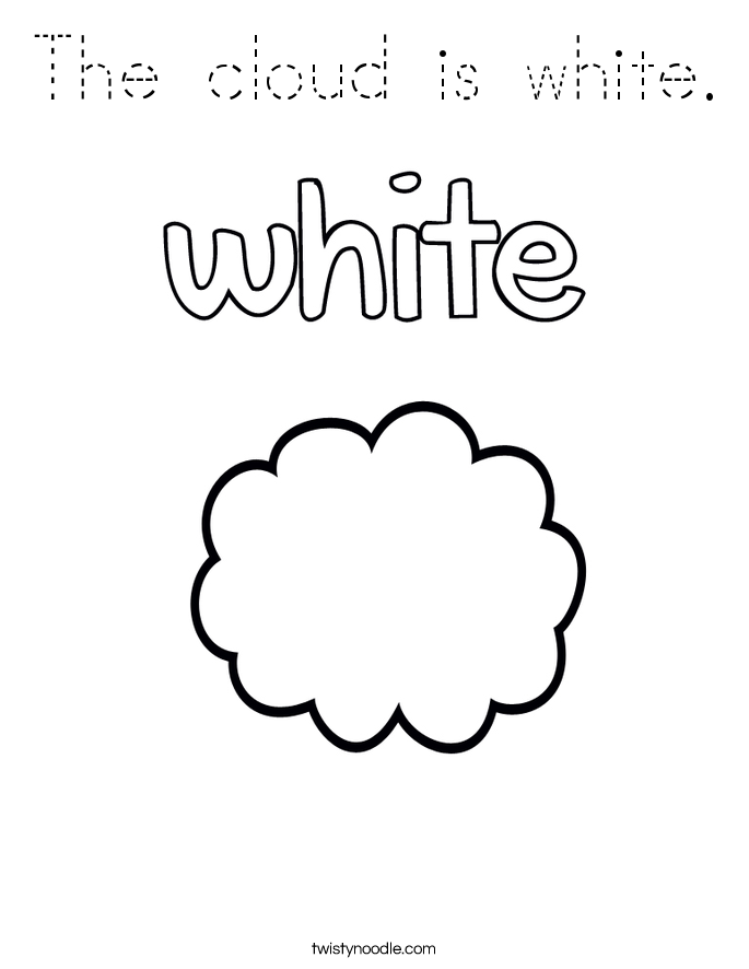 The cloud is white. Coloring Page