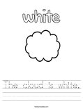 The cloud is white. Worksheet