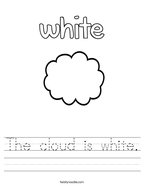 The cloud is white Handwriting Sheet