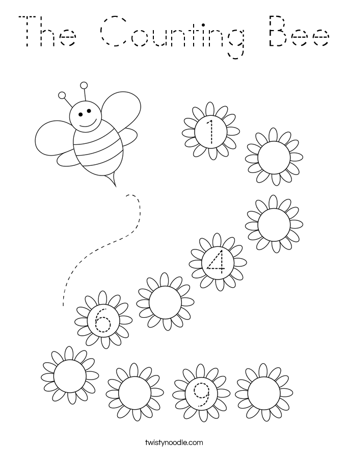 The Counting Bee Coloring Page