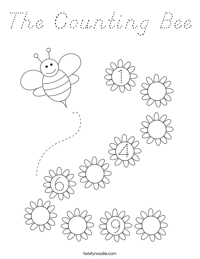 The Counting Bee Coloring Page