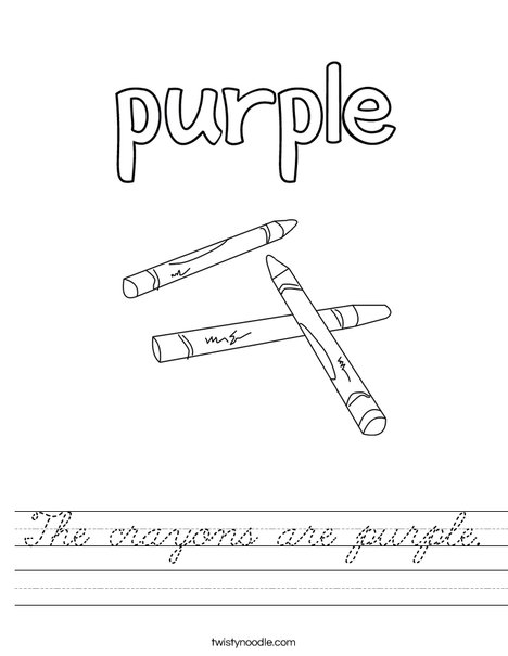 The crayons are purple. Worksheet
