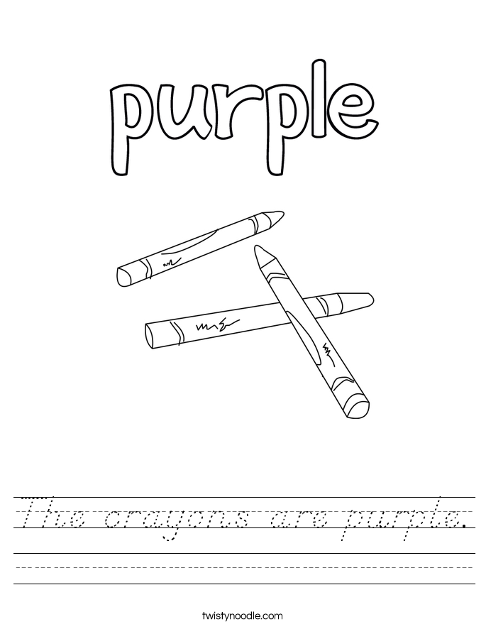 The crayons are purple. Worksheet