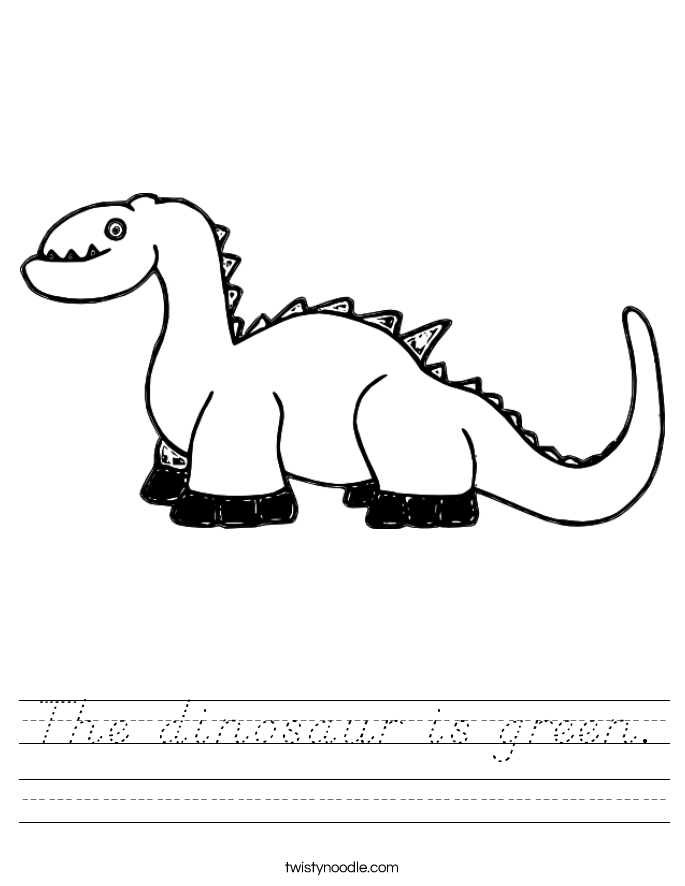 The dinosaur is green. Worksheet