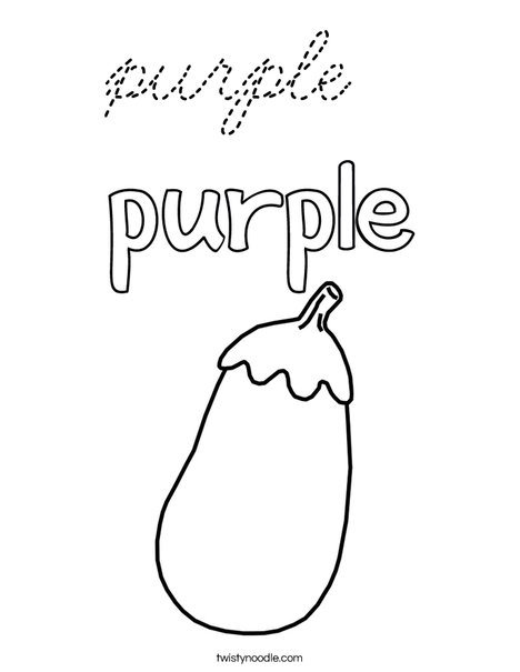 The eggplant is purple. Coloring Page