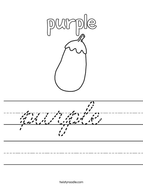 The eggplant is purple. Worksheet