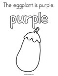 The eggplant is purple. Coloring Page