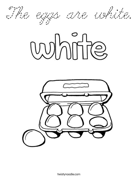The eggs are white. Coloring Page