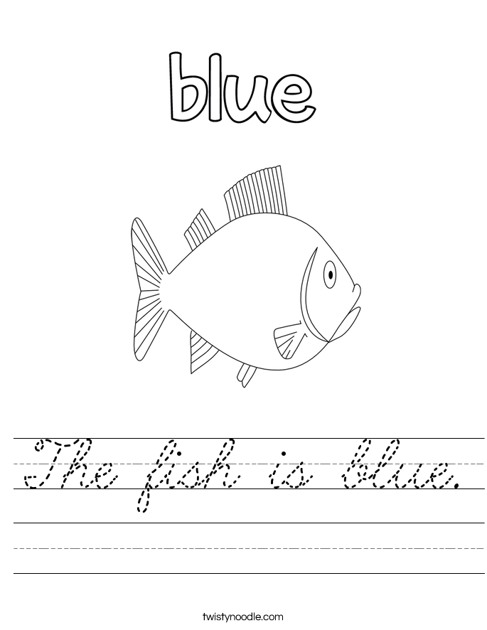 The fish is blue. Worksheet